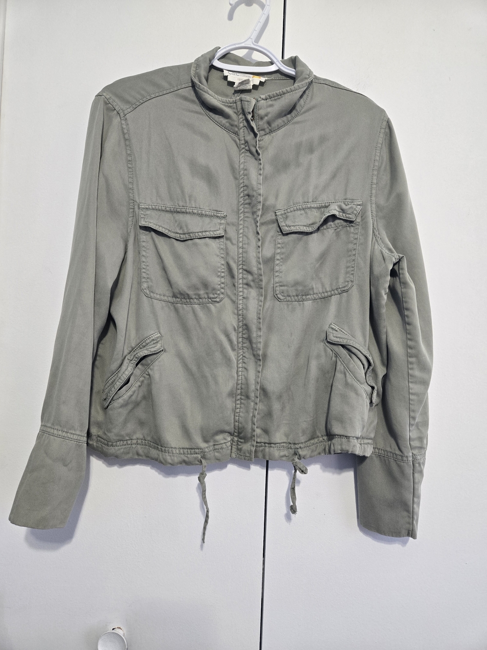 C&C California Utility Jacket Olive Green Lyocell Lightweight Zip Jacket Size M‎